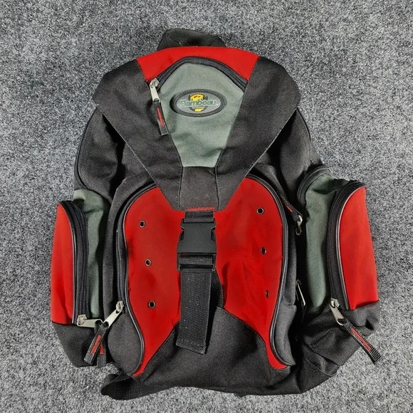 Flambeau Outdoors Black And‎ Red Large Backpack Bag Multi Pockets - Picture 3 of 7